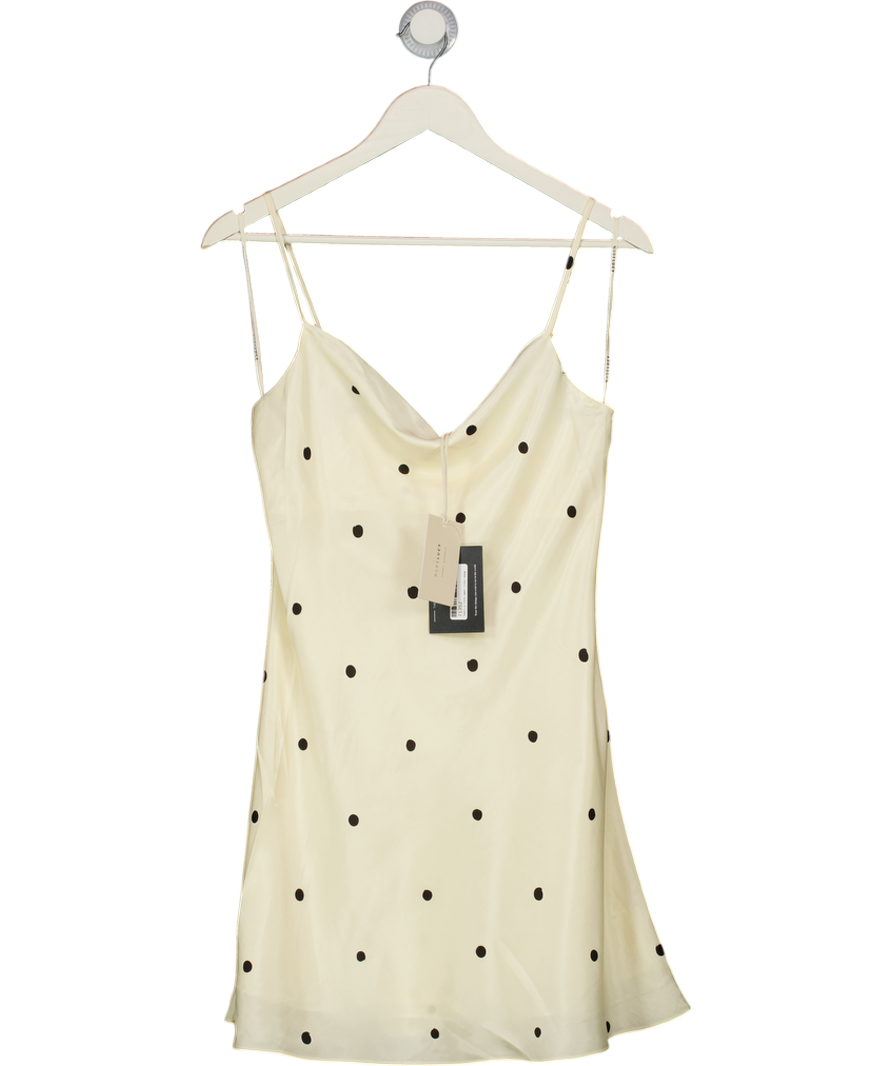 NUDELUCY Cream / Black Pola Dot  Xander Mini Dress UK S