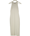 Whistles Cream High Neck Midi Dress With Geometric Back Detail UK 10