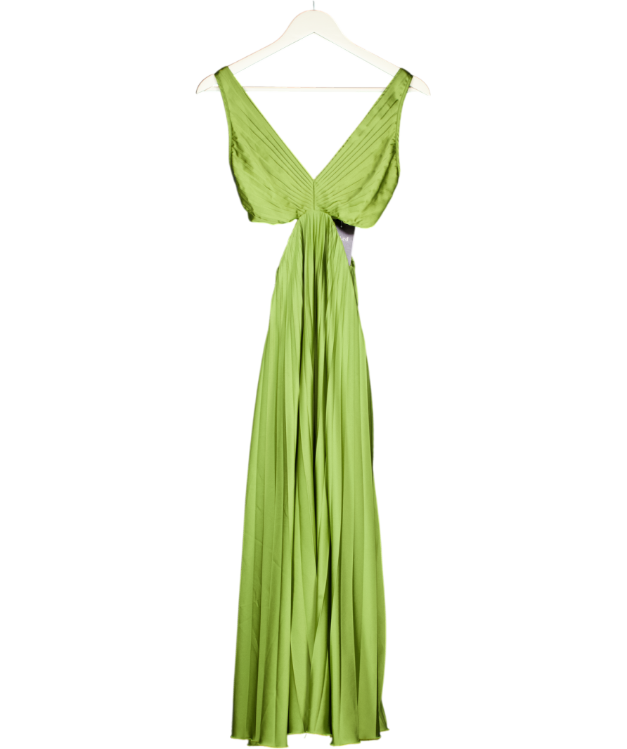 Abercrombie & Fitch Green Giselle Pleated Cutout Maxi Dress UK XXS