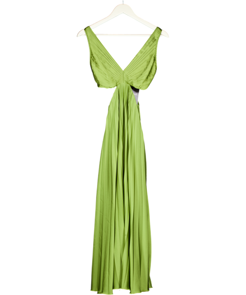 Abercrombie & Fitch Green Giselle Pleated Cutout Maxi Dress UK XXS