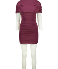 HEIRESS BEVERLY HILLS Purple The Draped Shoulder Mini Dress Mauve Wine UK XXS