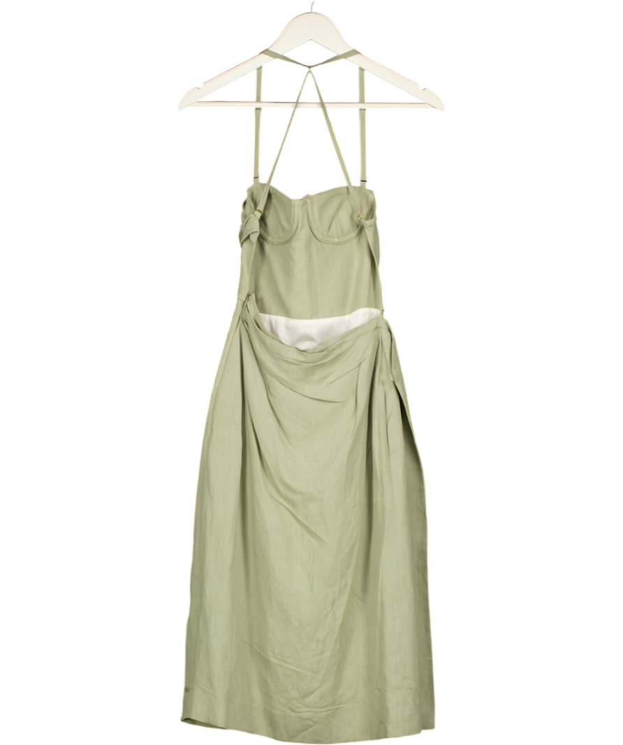 JACQUEMUS Green La Robe Laurier 'sage Green' Midi Dress Fr34 UK 6