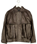 KAREN MILLEN Dark Brown Butter-soft Real Leather Jacket UK 10