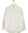 HOLLAND COOPER White Embroidered Logo Amalfi Linen Shirt UK S