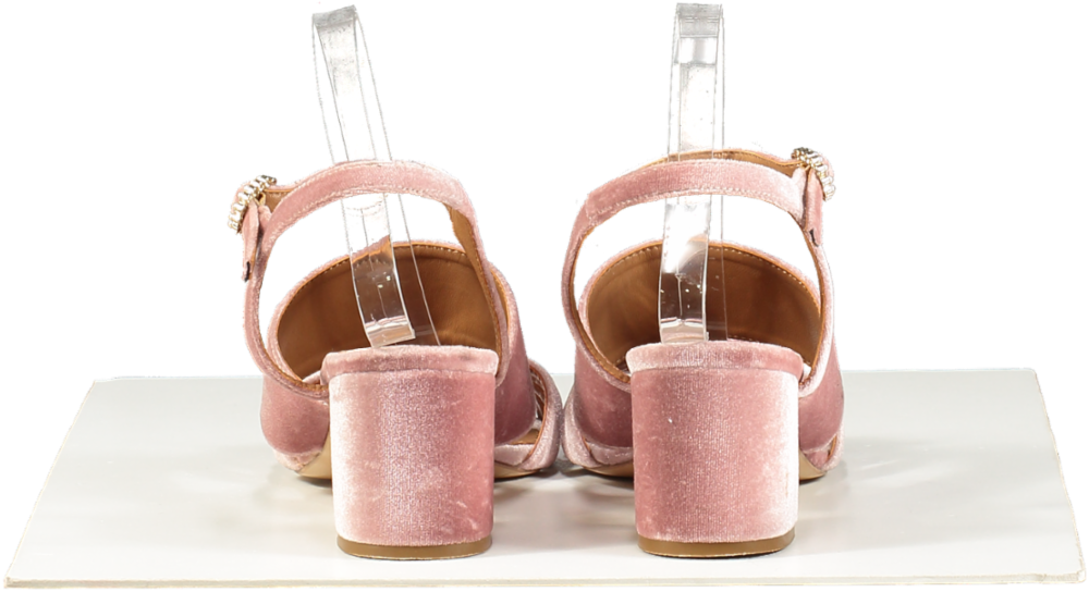 Palazzo VII Pink Velvet Ankle Strap Sandals UK 7 EU 40 👠
