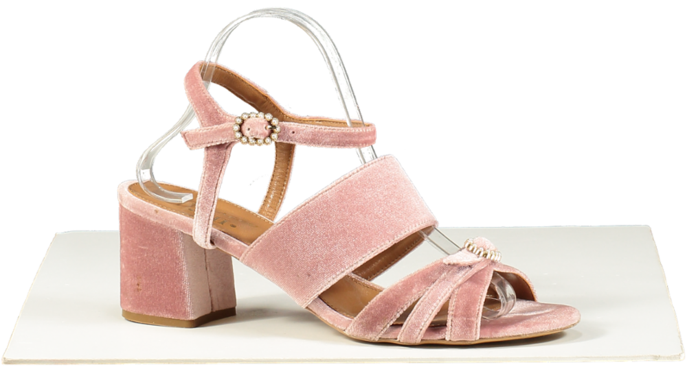 Palazzo VII Pink Velvet Ankle Strap Sandals UK 7 EU 40 👠