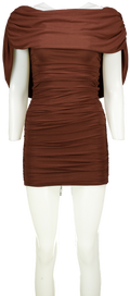 ALL THE WAYS Brown Camille Mini Dress UK XXS