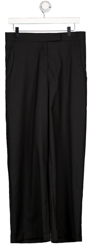 PERVERT.PRO Black 100% Fine Wool Straight Wide Trousers UK M