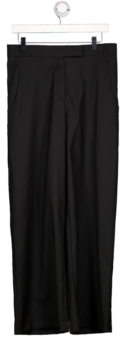 PERVERT.PRO Black 100% Fine Wool Straight Wide Trousers UK M