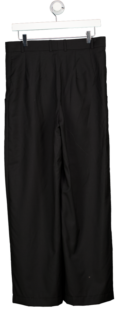 PERVERT.PRO Black 100% Fine Wool Straight Wide Trousers UK M
