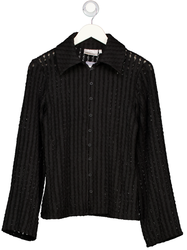 KAREN BY SIMONSEN Black Lace Long Skeeve Shirt UK S