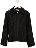 KAREN BY SIMONSEN Black Lace Long Skeeve Shirt UK S