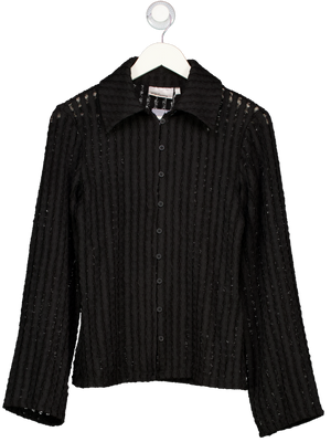 KAREN BY SIMONSEN Black Lace Long Skeeve Shirt UK S