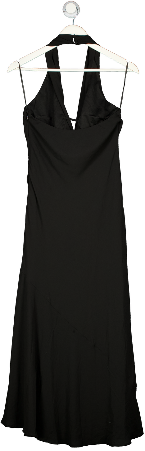 SHOWPO Black Chiffon Halterneck Midi Dress UK 8
