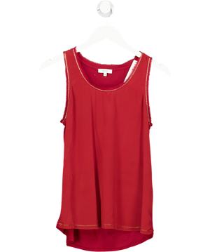 REISS Burgundy Red Marton Silk Front Top UK M