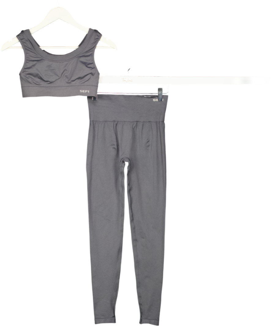 SEFI 2-piece Grey Activewear Leggings And Bra Set UK S