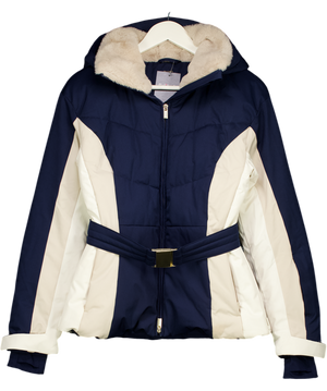 OYSHO Navy Blue & Ivory Water Resistant Ski Jacket UK S