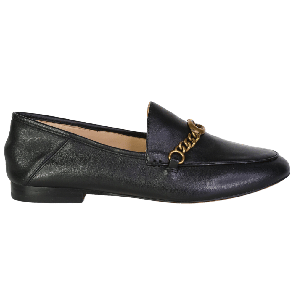 Coach Black Leather Loafers With Gold "c"logo Snaffle Us7.5 UK 5.5 EU 38.5 👠