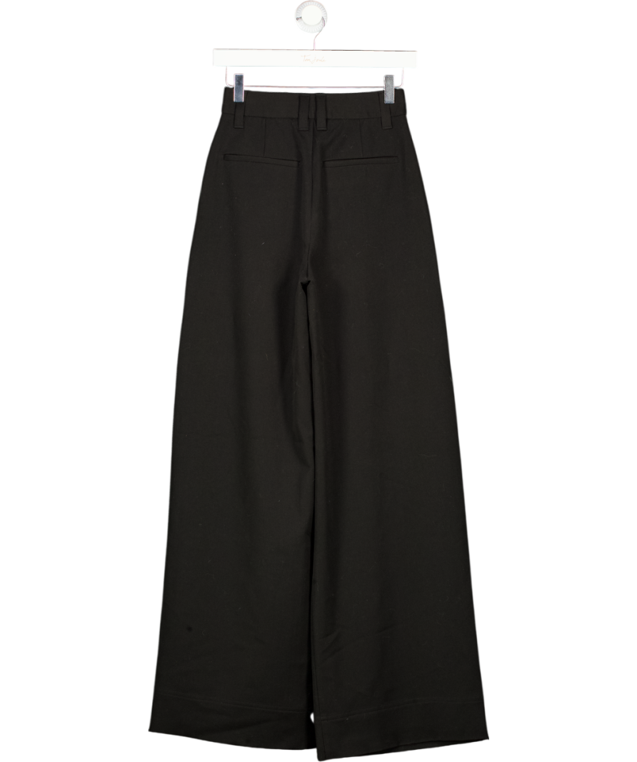 SOMETHING NAVY Black Pleated Wide Leg Trousers Sz0 UK 4