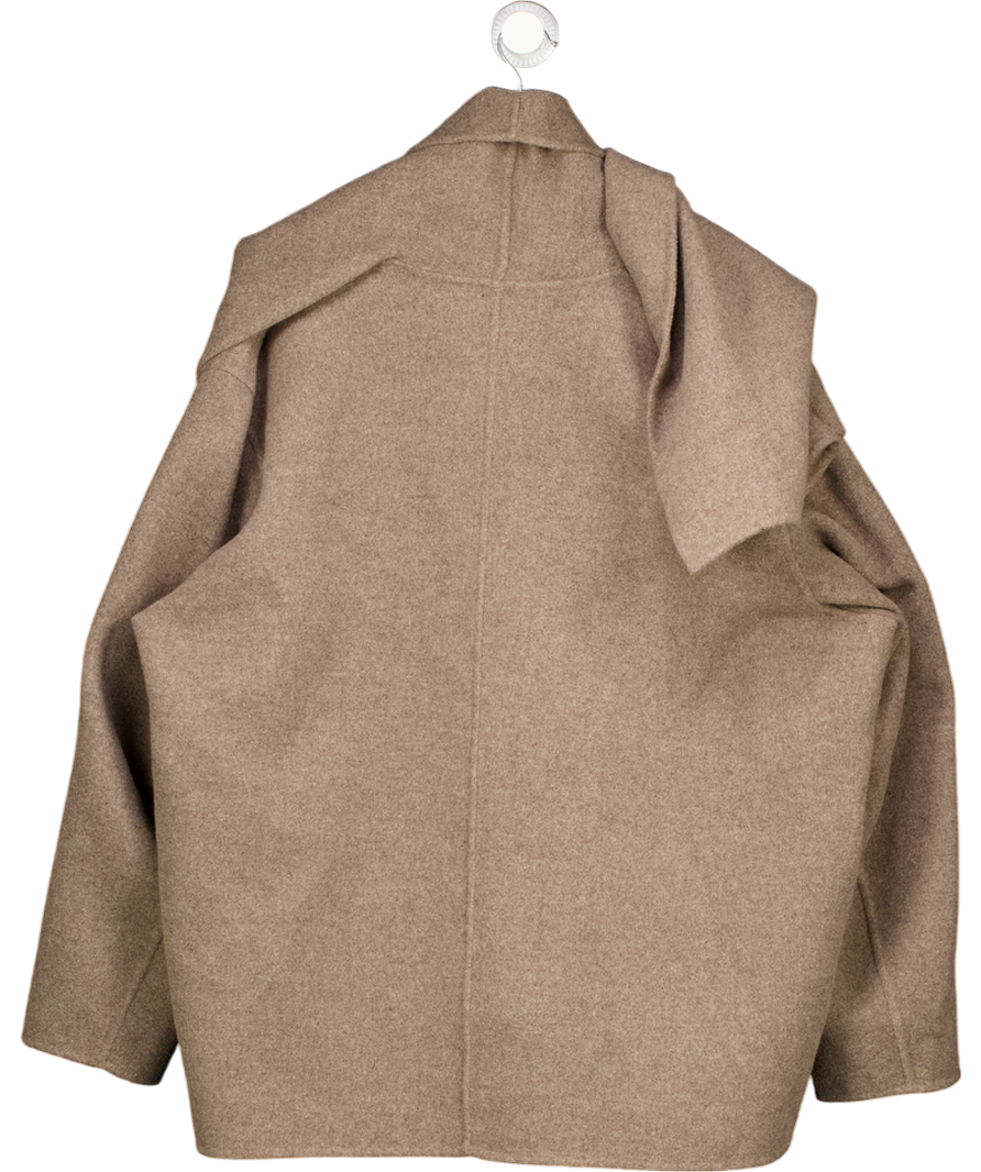 JNBY Brown Wool Blend Layered Scarf Jacket UK M