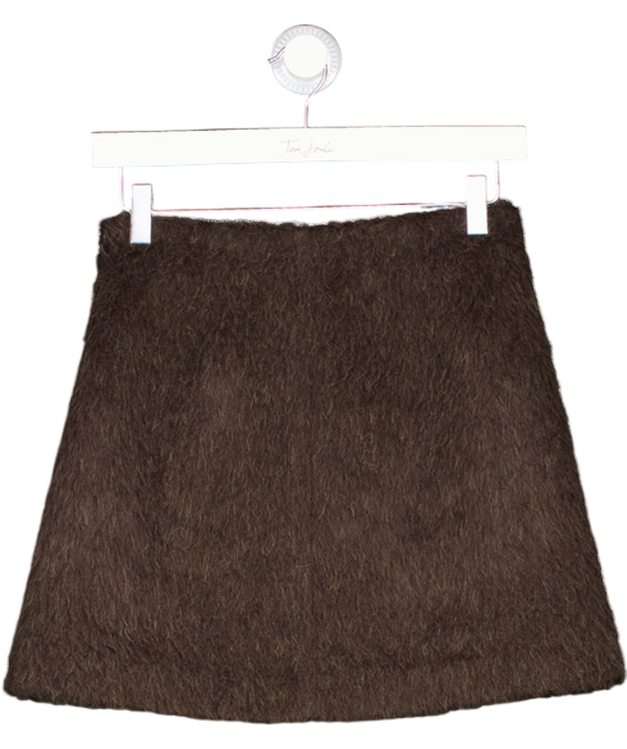 ARKET Chocolate Brown Wool-alpaca Blend Skirt UK 6