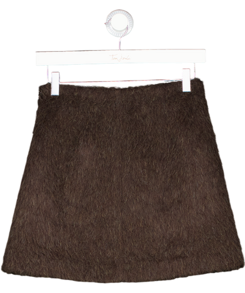 ARKET Chocolate Brown Wool-alpaca Blend Skirt UK 6