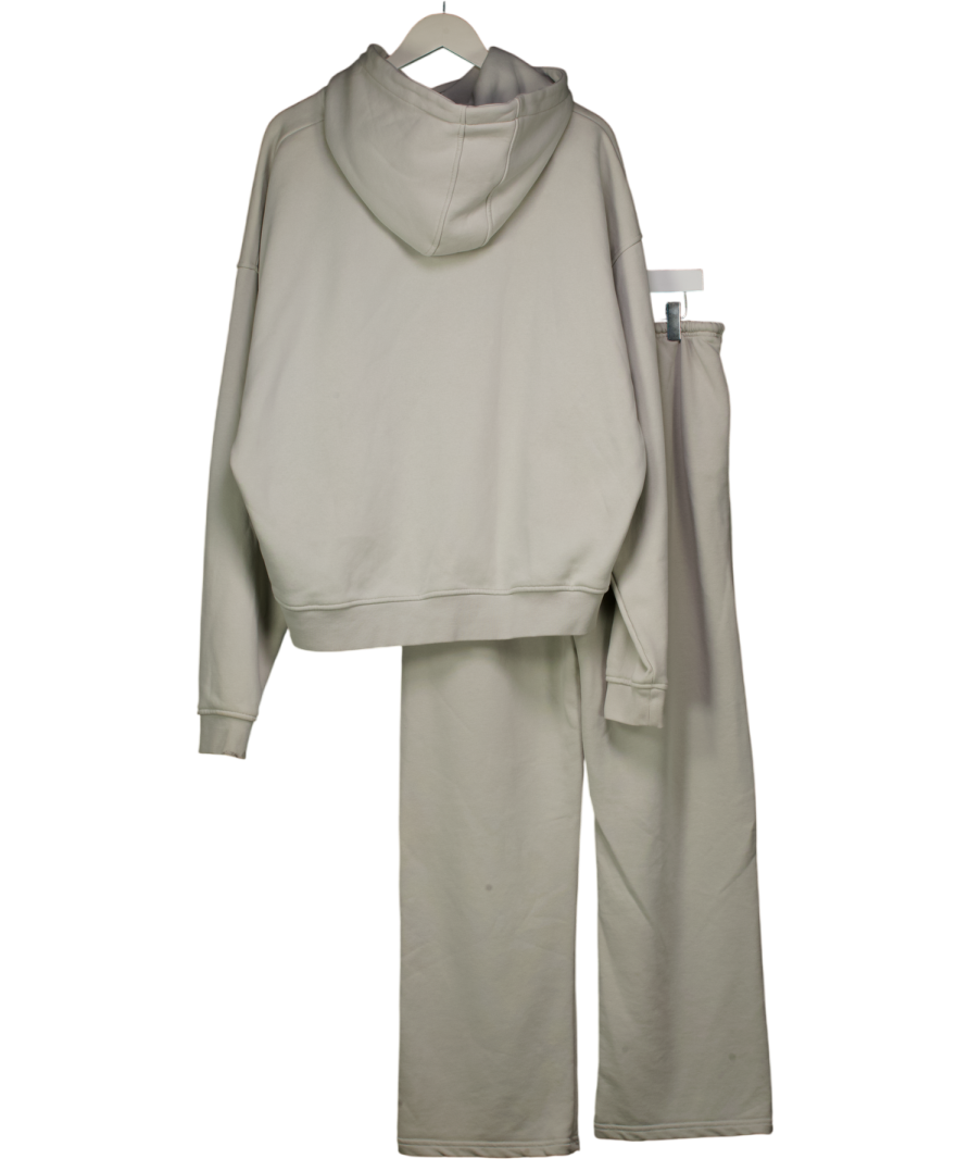 Sister & Seekers Grey Series Wide Leg Sweatpants And Hoodie In Foam UK M/L