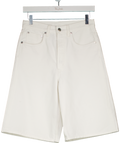 Arket White Long Denim Shorts W25