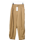 ZARA Beige Carrot Fit Trousers With Elastic Waist UK S
