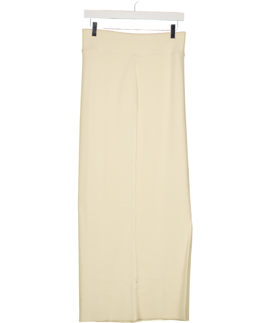 WARDROBE NYC Cream Knitted Cotton Column Skirt UK XL
