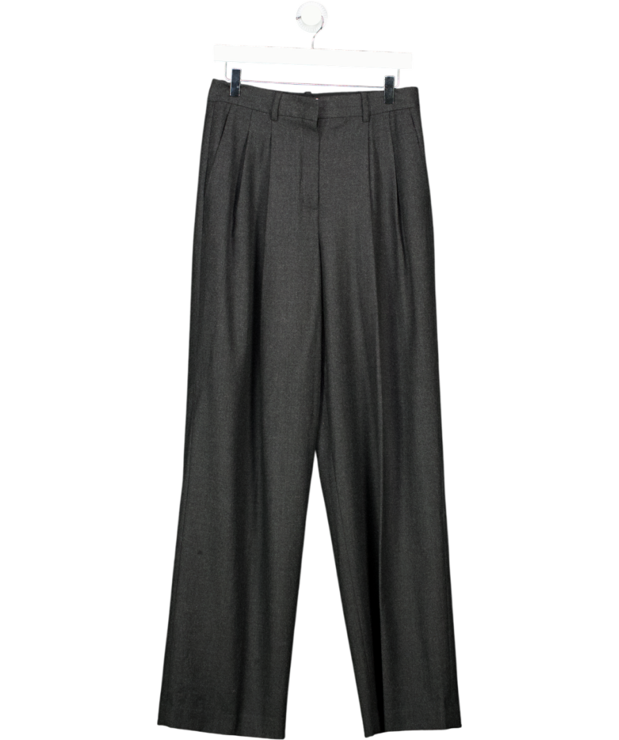 Theory Charcoal Grey Pleated Wool Trousers Us4 UK 8