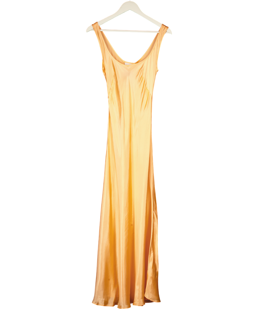 WEEKDAY Orange Satin Noemi Slip Dress UK 8