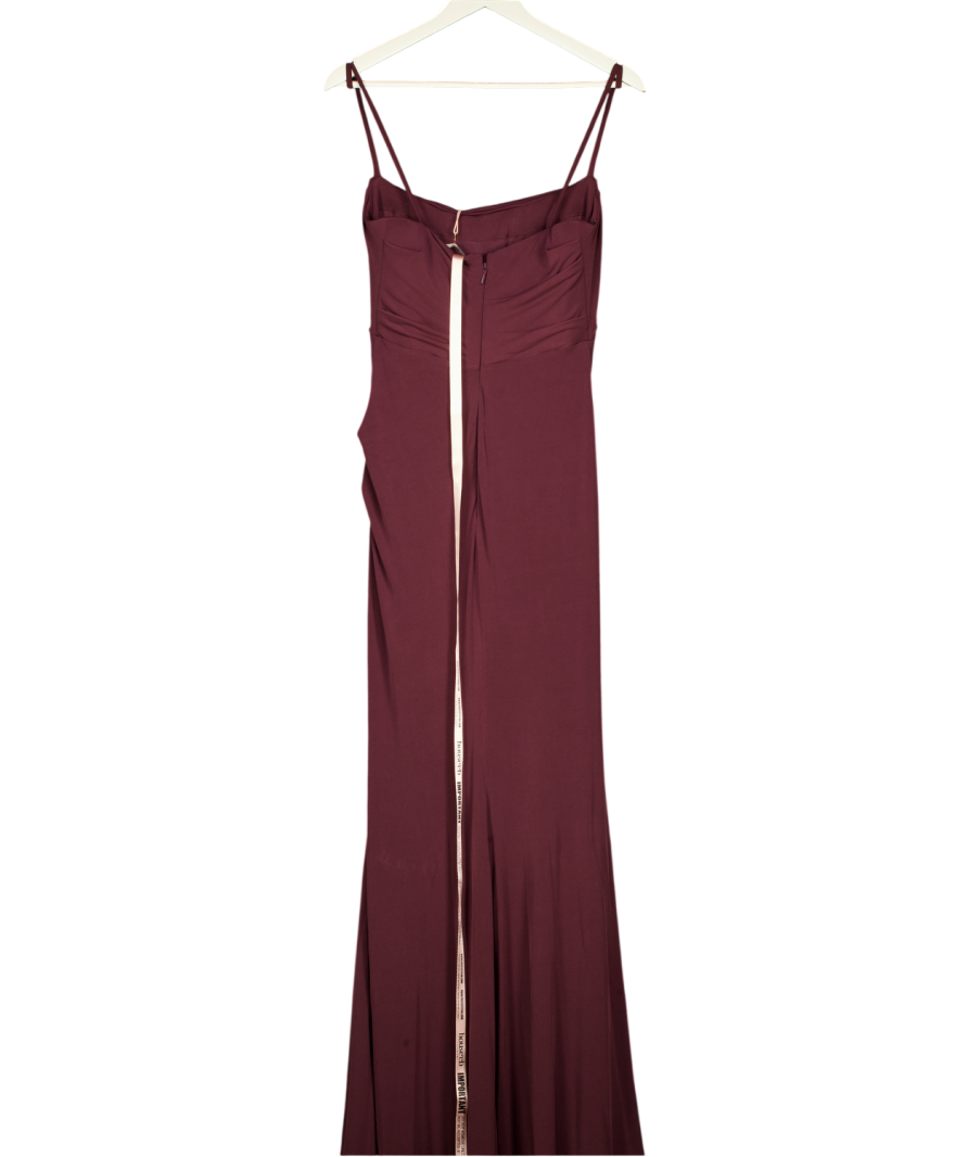 HOUSE OF CB Milena Dark Cherry Red Corset Maxi Dress UK M