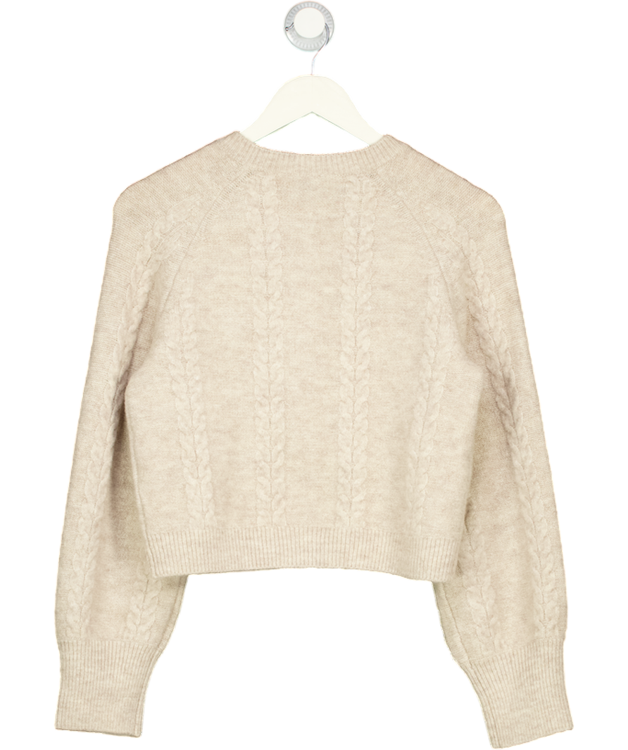 H&M Beige Cable-knit Cardigan UK XS