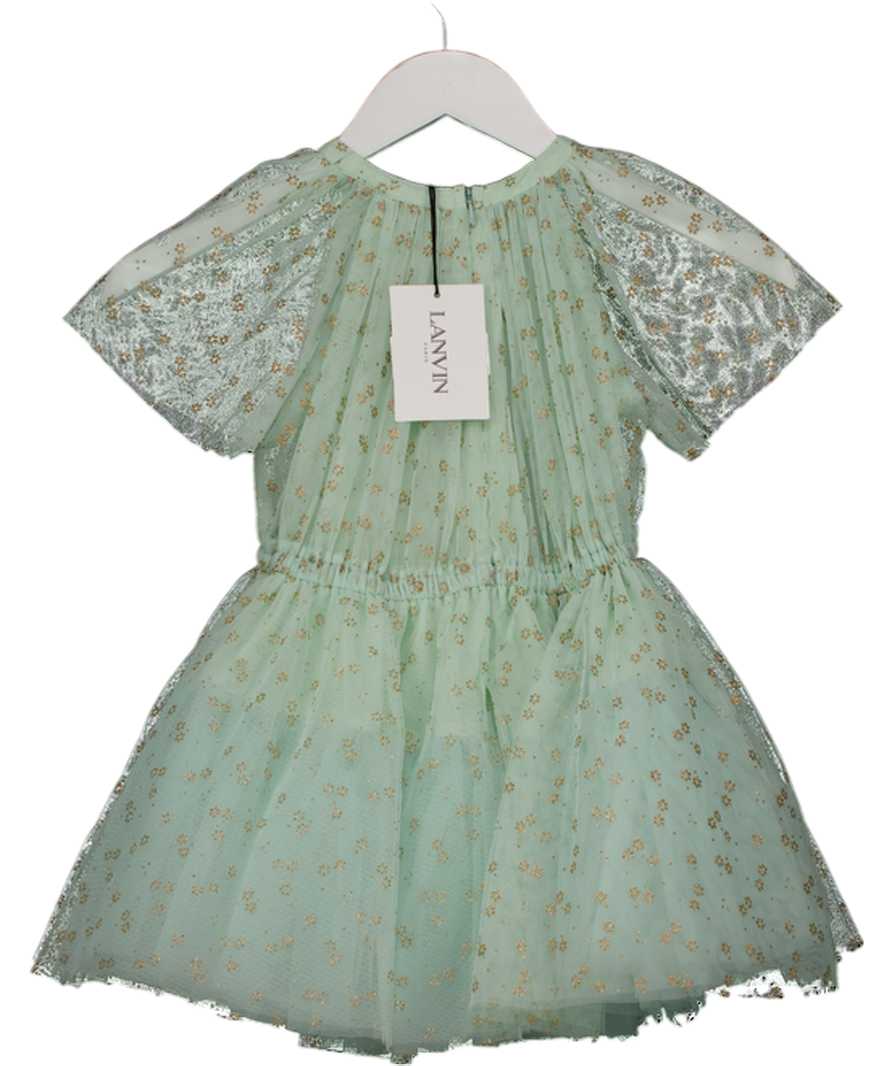 LANVIN Girls Mint Green Glitter Tulle Dress 5 Years