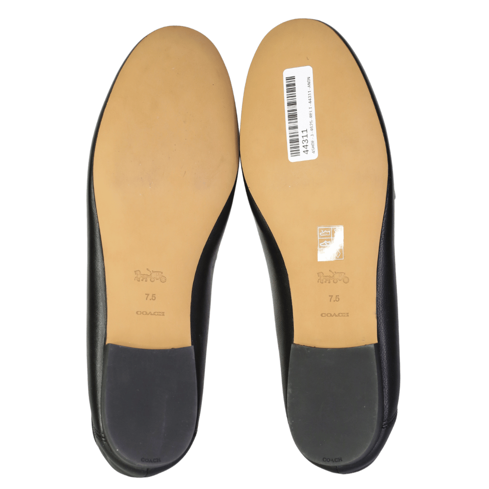 Coach Black Leather Loafers With Gold "c"logo Snaffle Us7.5 UK 5.5 EU 38.5 👠