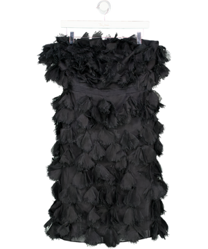 J.CREW Black 100% Silk Ruffled Details Bandeau Mini Dress Us10 UK 14