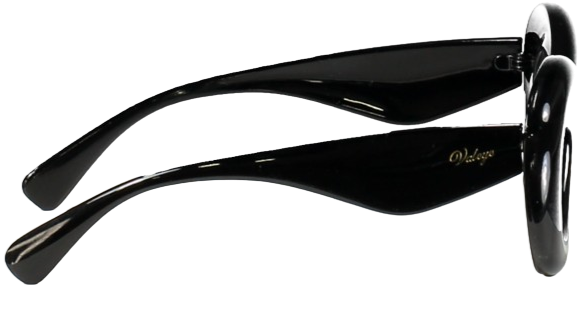 Valeye Black Round Thick-frame Sunglasses One Size