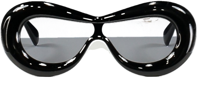 Valeye Black Round Thick-frame Sunglasses One Size