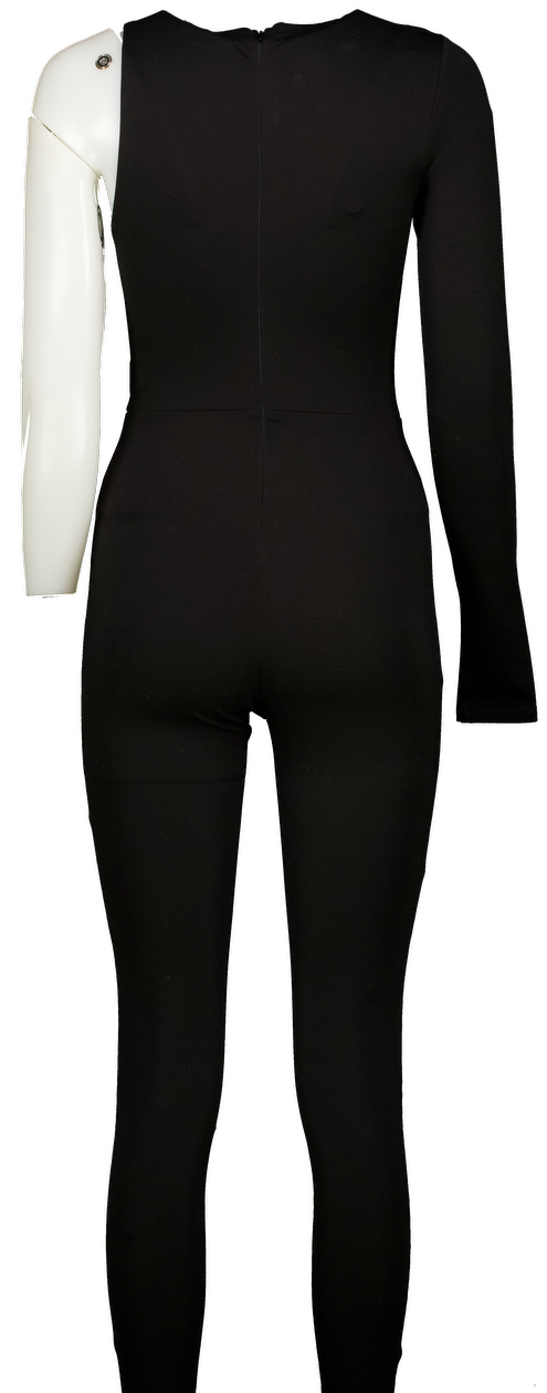 MICHAEL COSTELLO Black X Revolve Blacksheer Panel Skinny Jumpsuit UK XS