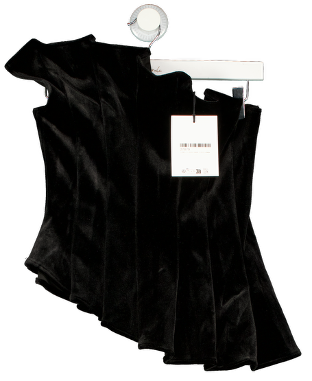 ARRANGE Black Velvet Sculpted Bandeau Top UK 8