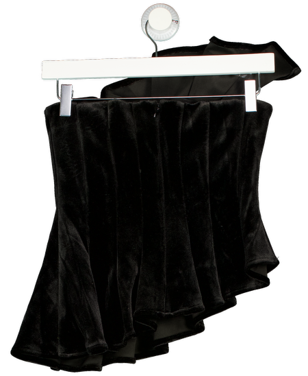 ARRANGE Black Velvet Sculpted Bandeau Top UK 8