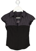 Urban Outfitters Silence & Noise Black Stripe Top Corset Shirt UK XS