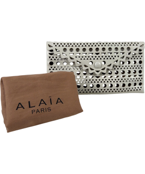 Alaia White leather Laser Clutch Bag
