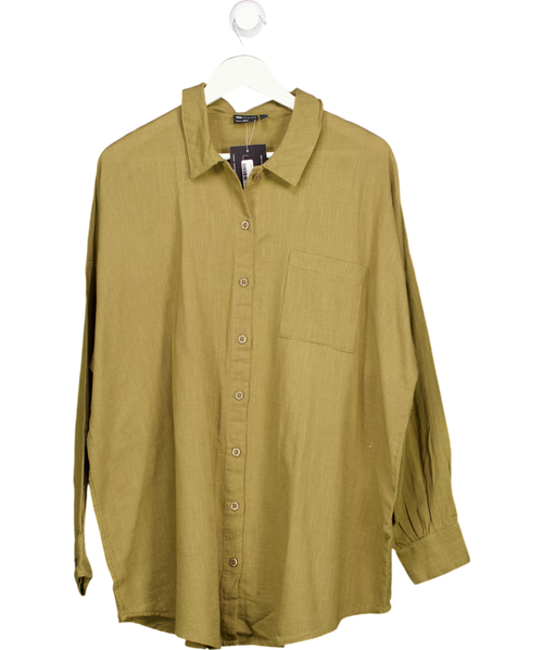 ASOS Green Long Sleeve Cotton Oversized Shirt UK S