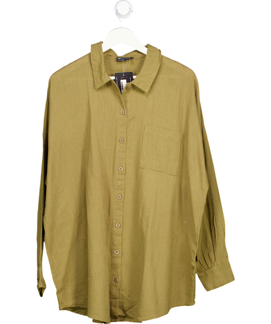 ASOS Green Long Sleeve Cotton Oversized Shirt UK S