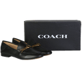 Coach Black Leather Loafers With Gold "c"logo Snaffle Us7.5 UK 5.5 EU 38.5 👠