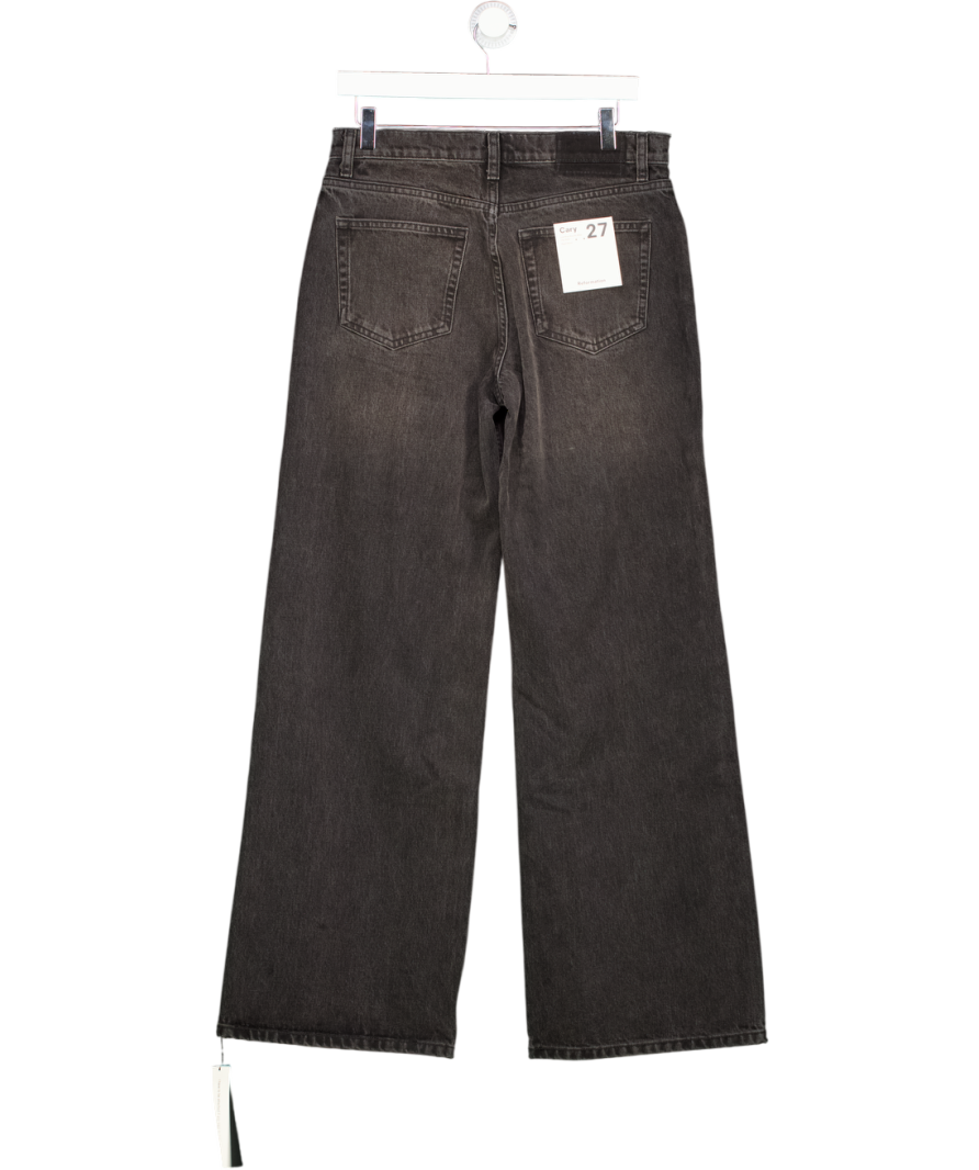REFORMATION Black Wash Cary High Rise Slouchy Wide-leg Jeans W27