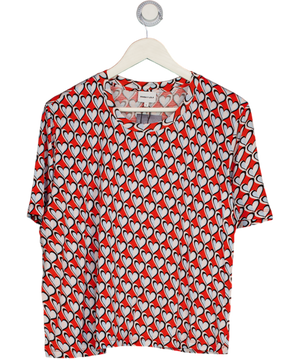 BIMBA Y LOLA Red Heart Print T-shirt UK S