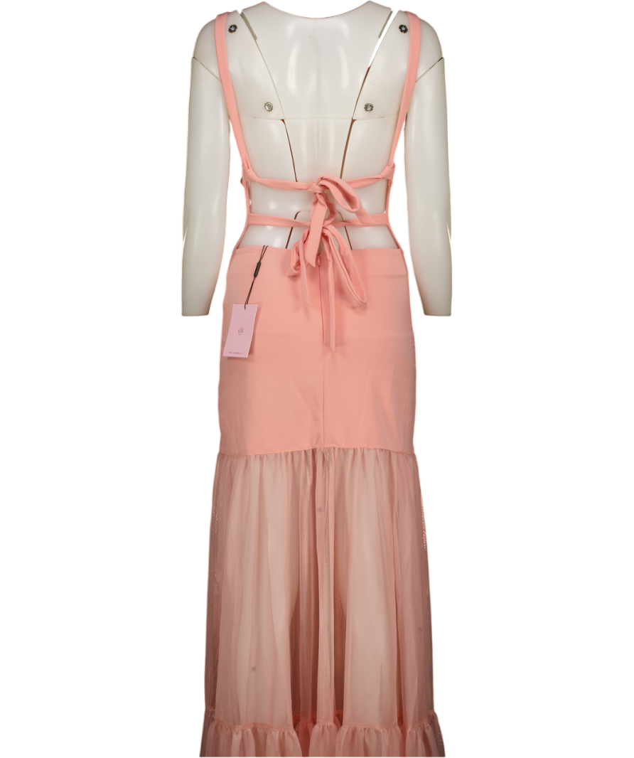 HELLOMOLLY Chic Whispers Maxi Dress Pink UK XS